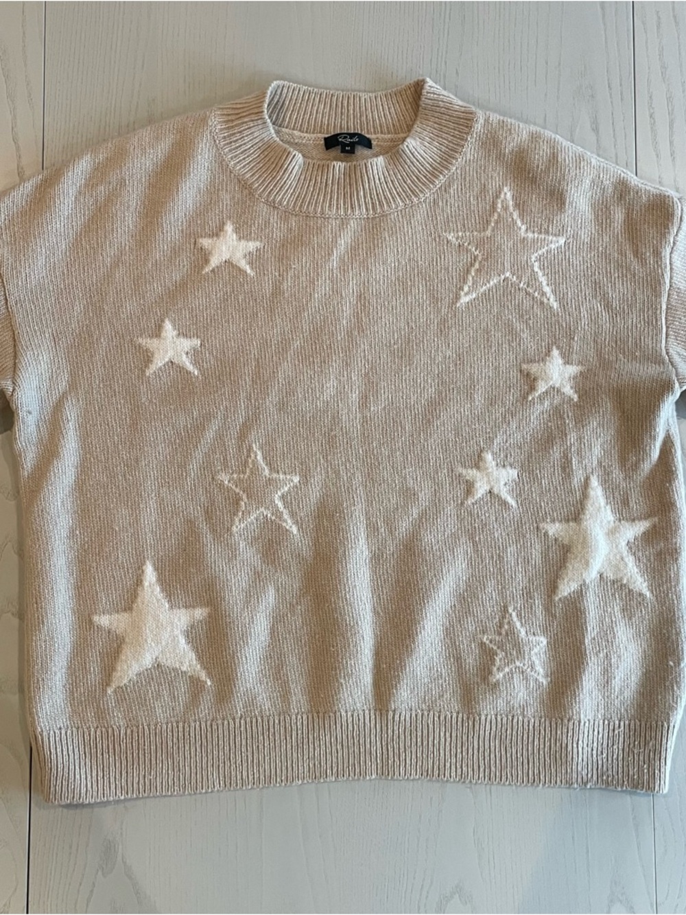 Rails Kana Wool Cashmere Blend Knit Sweater in Camel Stars - Medium - Picture 3 of 9
